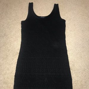 Black bodycon dress (upper thigh)